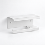 Wall Mounted Toilet Paper Holder with Shelf, Metal Bathroom Organizer