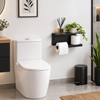 Wall Mounted Toilet Paper Holder with Shelf and Spare Roll Storage