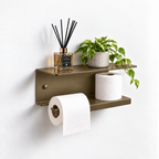 Wall Mounted Toilet Paper Holder with Shelf and Spare Roll Storage