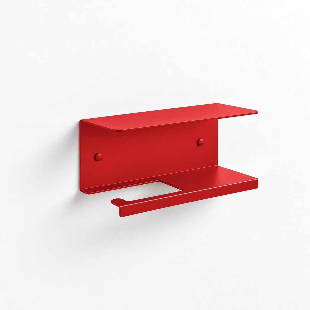 Wall Mounted Toilet Paper Holder with Shelf and Spare Roll Storage
