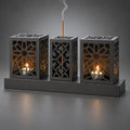 Laser Cut Metal Tealight Candle Holder & Incense Burner Set, Geometric Seljuk Star Modern Home Decor, Unique Centerpiece Gift