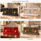Laser Cut Metal Tealight Candle Holder & Incense Burner Set, Geometric Seljuk Star Modern Home Decor, Unique Centerpiece Gift