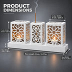 Laser Cut Metal Tealight Candle Holder & Incense Burner Set, Geometric Seljuk Star Modern Home Decor, Unique Centerpiece Gift