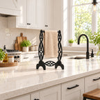 Freestanding Hand Towel Holder, Decorative Metal Countertop Stand, Modern Bathroom Decor