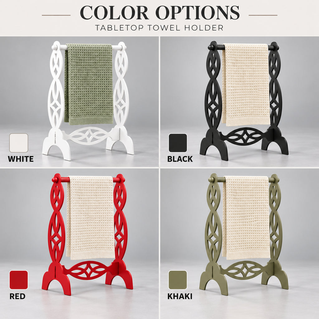Freestanding Hand Towel Holder, Decorative Metal Countertop Stand, Modern Bathroom Decor