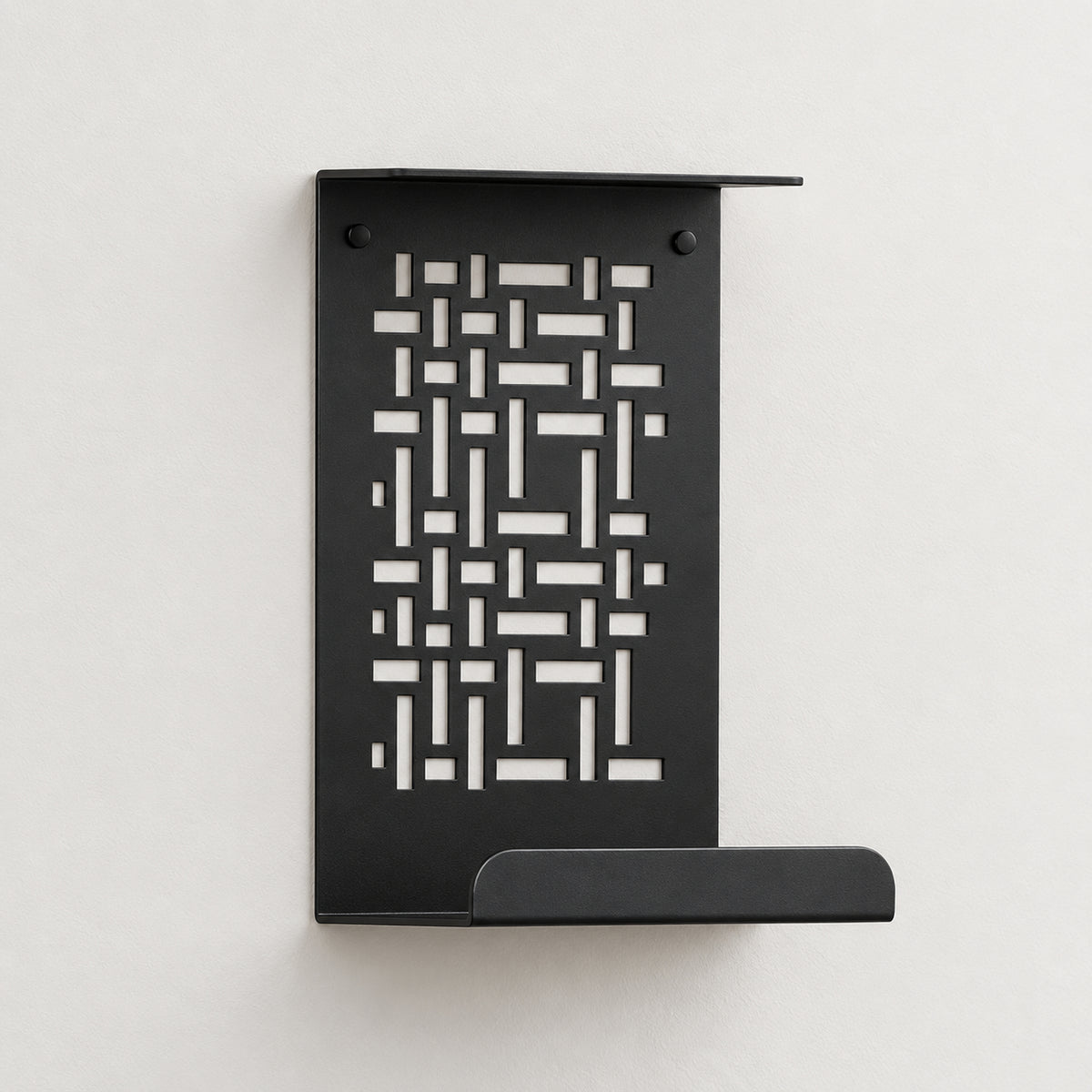 Geometric Metal Wall Shelf, Two-Tier Display for Plants and Small Decor