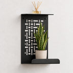 Geometric Metal Wall Shelf, Two-Tier Display for Plants and Small Decor