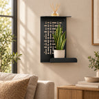 Geometric Metal Wall Shelf, Two-Tier Display for Plants and Small Decor