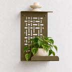 Geometric Metal Wall Shelf, Two-Tier Display for Plants and Small Decor