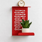 Geometric Metal Wall Shelf, Two-Tier Display for Plants and Small Decor