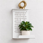 Geometric Metal Wall Shelf, Two-Tier Display for Plants and Small Decor