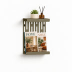 Wall Mounted Magazine Rack with Display Shelf, 2 mm Steel