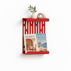 Wall Mounted Magazine Rack with Display Shelf, 2 mm Steel