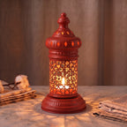 White Geometric Metal Lantern | Seljuk Star Tealight Holder | Minimalist Moroccan Candle Decor