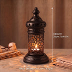 White Geometric Metal Lantern | Seljuk Star Tealight Holder | Minimalist Moroccan Candle Decor