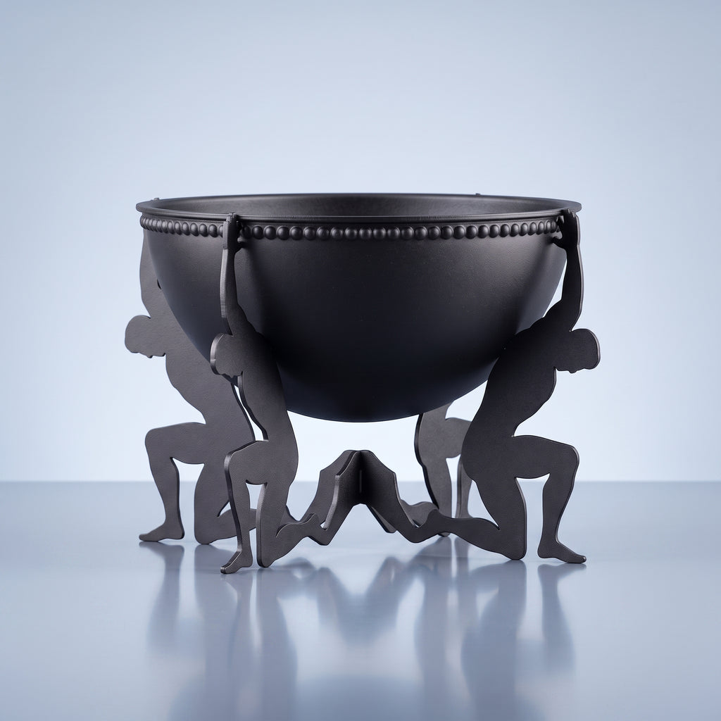 Modern Humanoid Stand Metal Decorative Bowl, Unique Candle Holder, Tabletop Accent & Organizer, Pasha Craft House