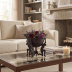 Modern Humanoid Stand Metal Decorative Bowl, Unique Candle Holder, Tabletop Accent & Organizer, Pasha Craft House