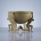 Modern Humanoid Stand Metal Decorative Bowl, Unique Candle Holder, Tabletop Accent & Organizer, Pasha Craft House