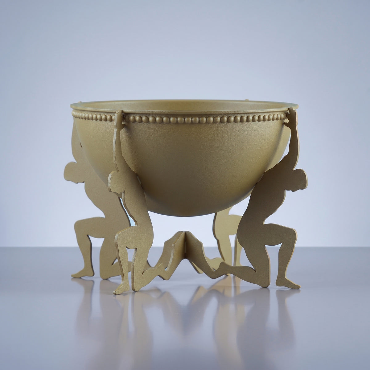 Modern Humanoid Stand Metal Decorative Bowl, Unique Candle Holder, Tabletop Accent & Organizer, Pasha Craft House