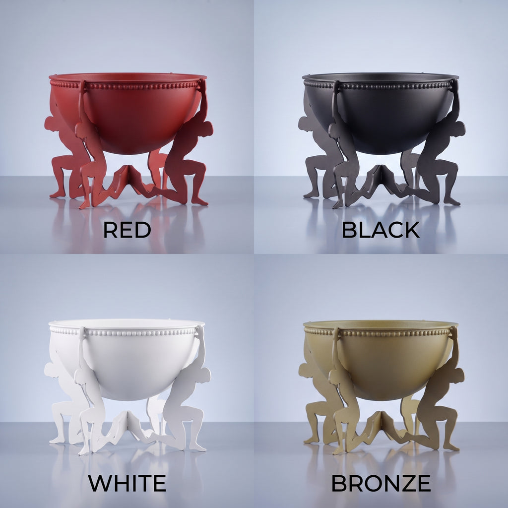 Modern Humanoid Stand Metal Decorative Bowl, Unique Candle Holder, Tabletop Accent & Organizer, Pasha Craft House