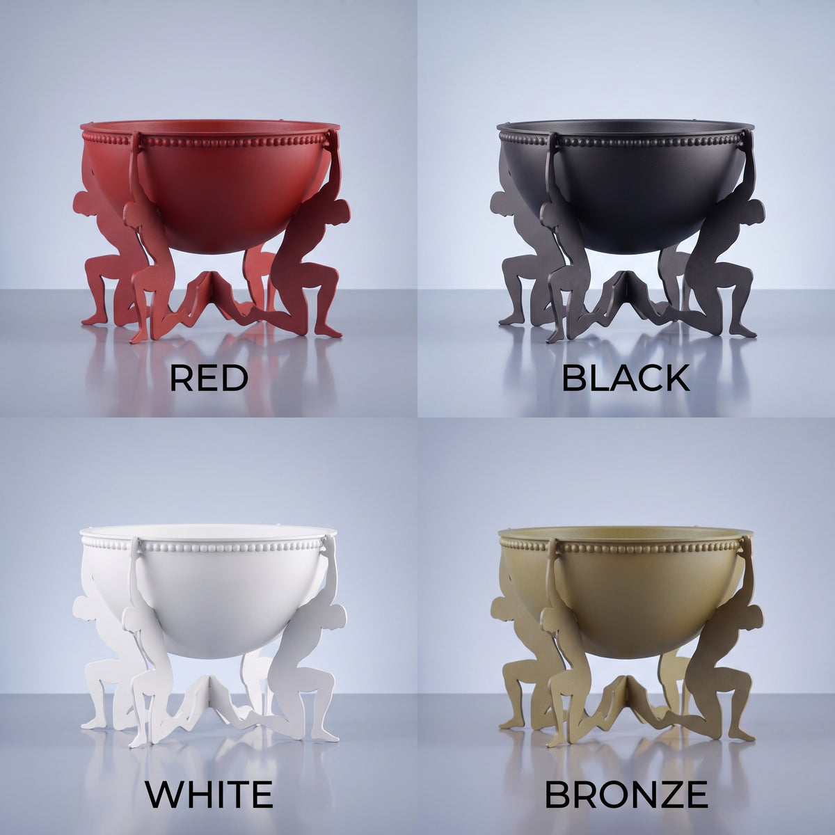 Modern Humanoid Stand Metal Decorative Bowl, Unique Candle Holder, Tabletop Accent & Organizer, Pasha Craft House