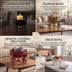 Modern Humanoid Stand Metal Decorative Bowl, Unique Candle Holder, Tabletop Accent & Organizer, Pasha Craft House