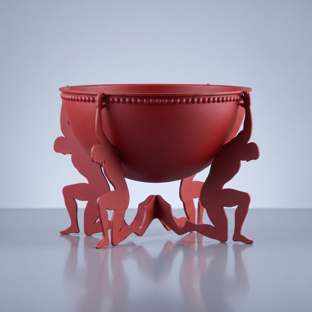 Modern Humanoid Stand Metal Decorative Bowl, Unique Candle Holder, Tabletop Accent & Organizer, Pasha Craft House