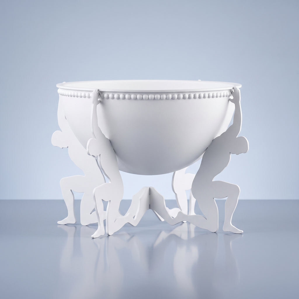 Modern Humanoid Stand Metal Decorative Bowl, Unique Candle Holder, Tabletop Accent & Organizer, Pasha Craft House