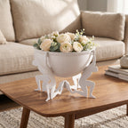 Modern Humanoid Stand Metal Decorative Bowl, Unique Candle Holder, Tabletop Accent & Organizer, Pasha Craft House