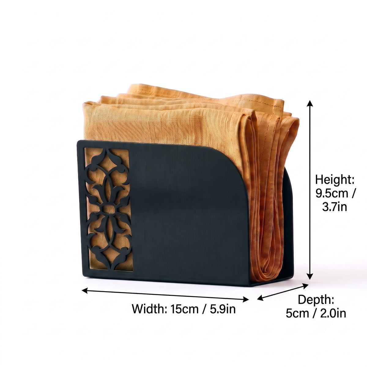 Turkish Motif Napkin Holder | Laser Cut Metal Napkin Dispenser | Gold, Silver, Black Modern Table Decor | Ethnic Anatolian Table Accessory