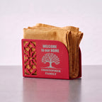 Personalized Napkin Holder, Custom Family Name Metal Napkin Stand, Tree of Life Table Decor, Housewarming Gift
