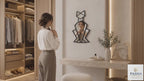 Geometric Cat Wall Mirror, Minimalist Metal Frame, Modern Animal Home Decor