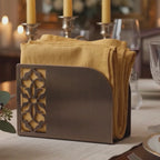 Turkish Motif Napkin Holder | Laser Cut Metal Napkin Dispenser | Gold, Silver, Black Modern Table Decor | Ethnic Anatolian Table Accessory