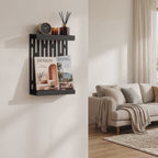 Wall Mounted Magazine Rack with Display Shelf, 2 mm Steel