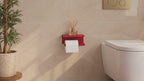 Wall Mounted Toilet Paper Holder with Shelf, Metal Bathroom Organizer