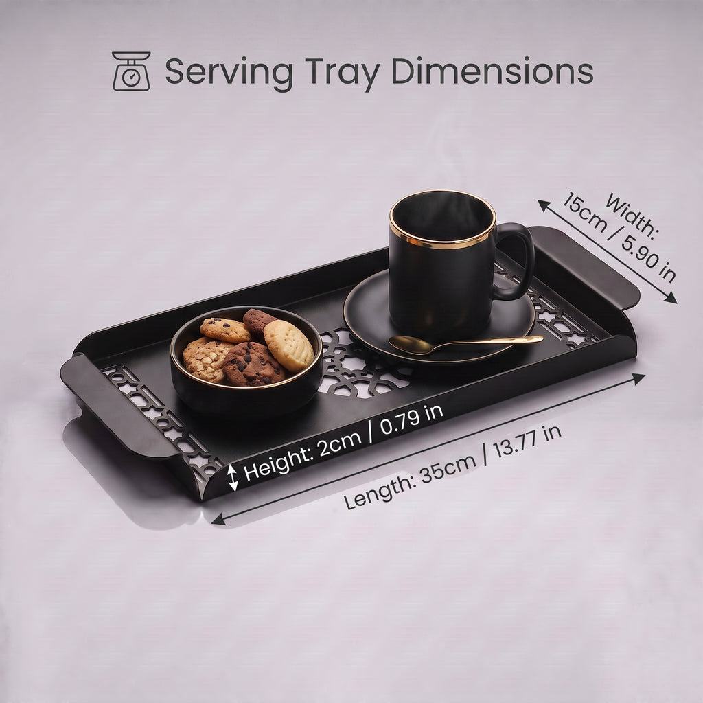 Modern Metal Decorative Tray | Laser Cut Serving & Desk Tray