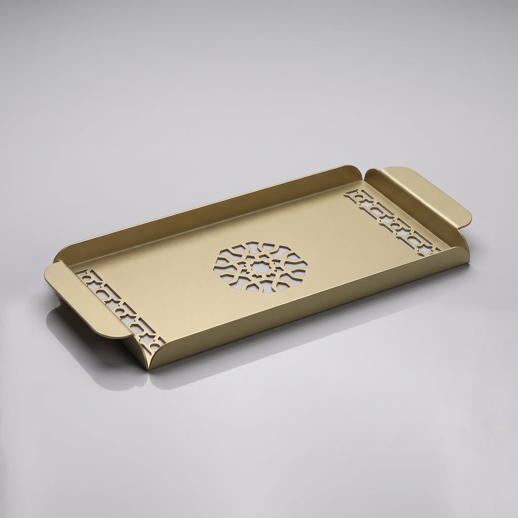 Modern Metal Decorative Tray | Laser Cut Serving & Desk Tray