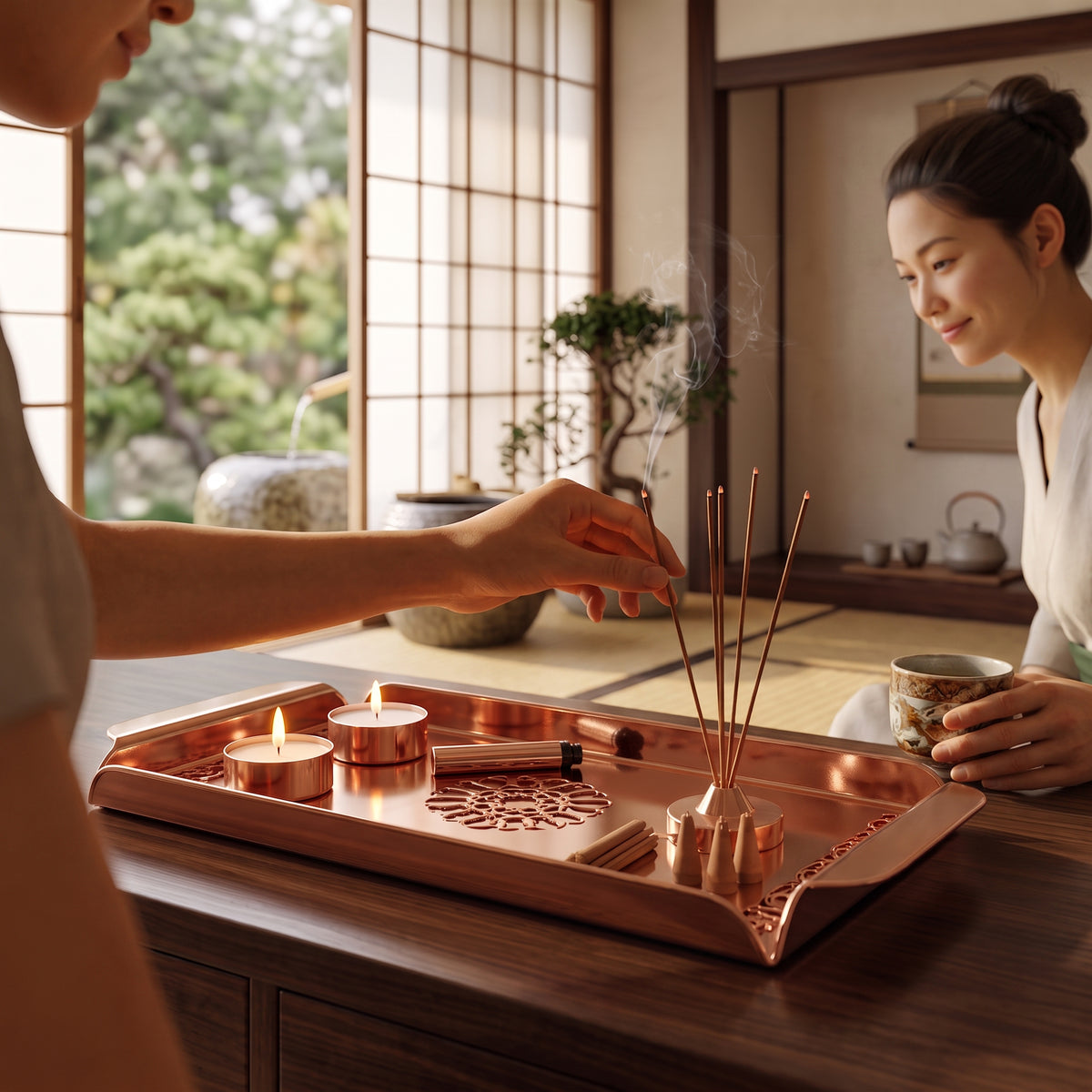 Modern Metal Decorative Tray | Laser Cut Serving & Desk Tray
