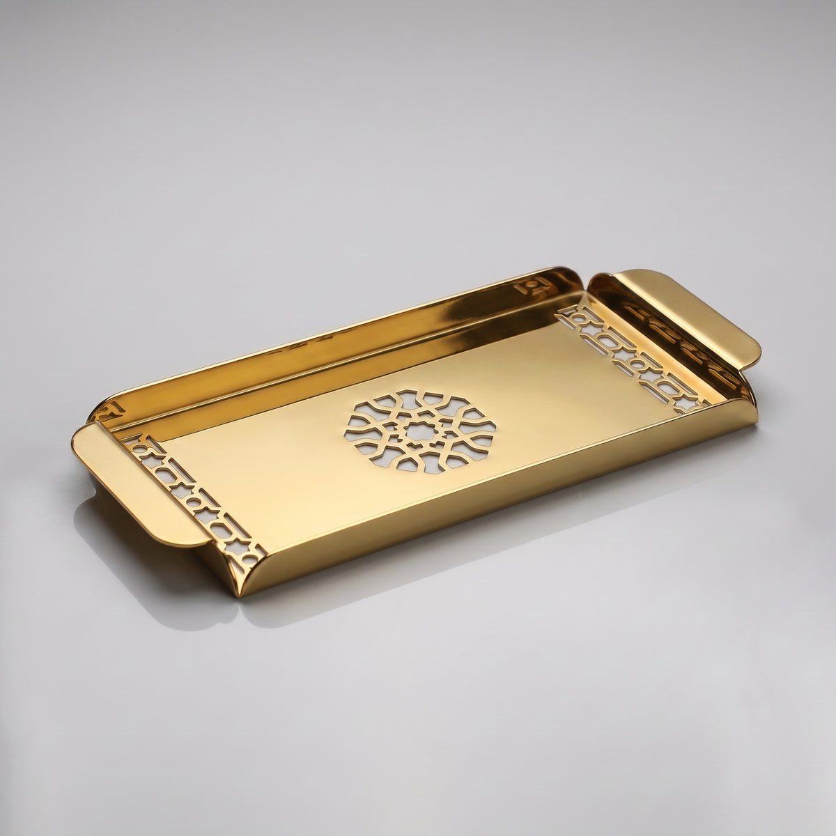 Modern Metal Decorative Tray | Laser Cut Serving & Desk Tray