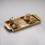 Modern Metal Decorative Tray | Laser Cut Serving & Desk Tray