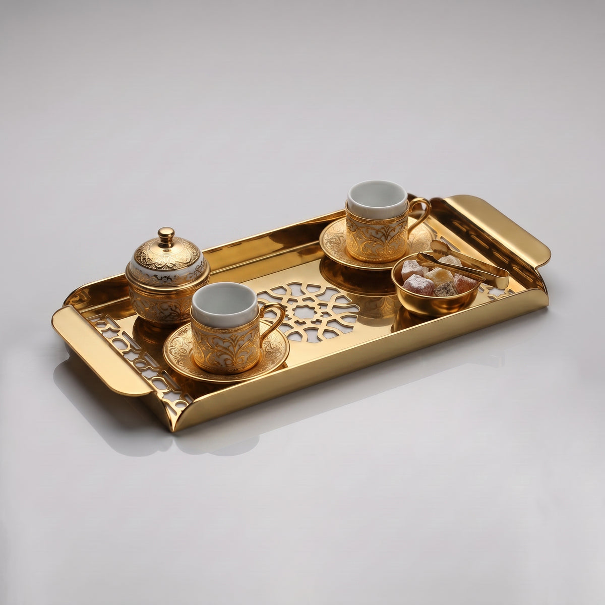 Modern Metal Decorative Tray | Laser Cut Serving & Desk Tray