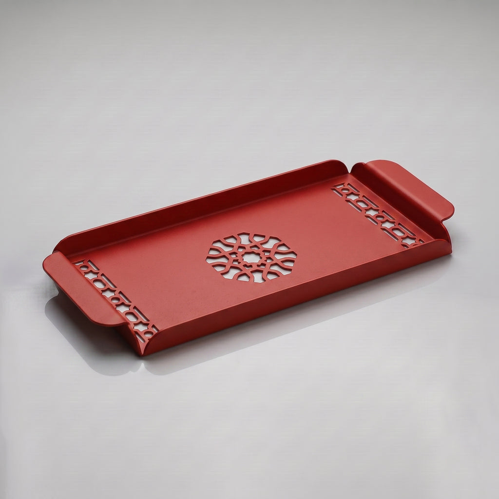 Modern Metal Decorative Tray | Laser Cut Serving & Desk Tray