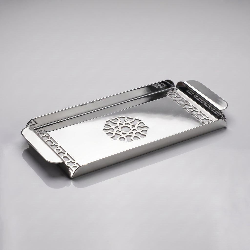 Modern Metal Decorative Tray | Laser Cut Serving & Desk Tray