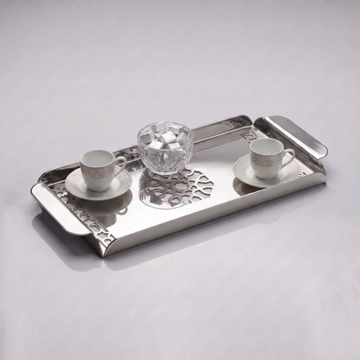 Modern Metal Decorative Tray | Laser Cut Serving & Desk Tray