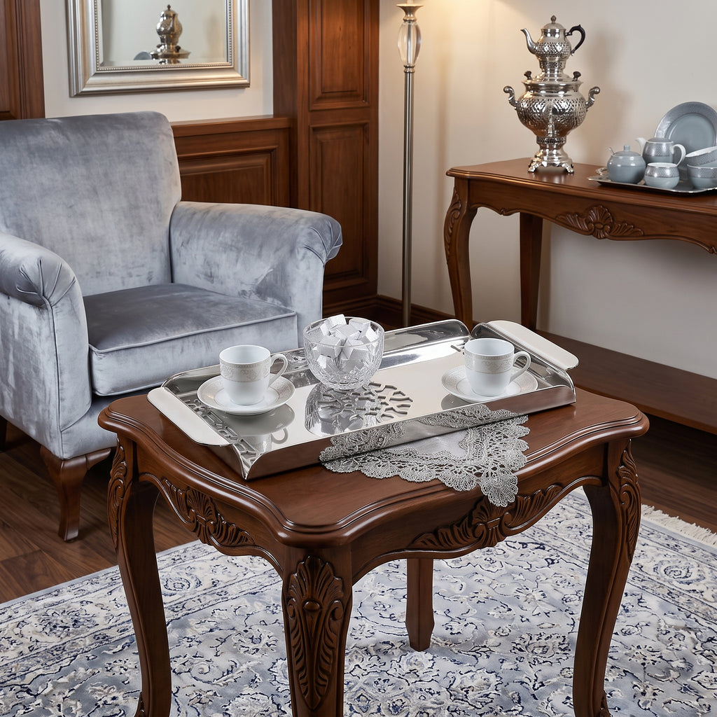 Modern Metal Decorative Tray | Laser Cut Serving & Desk Tray