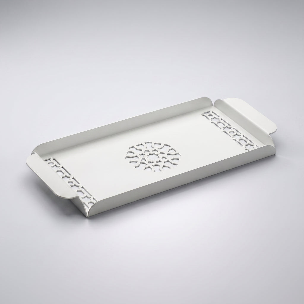 Modern Metal Decorative Tray | Laser Cut Serving & Desk Tray