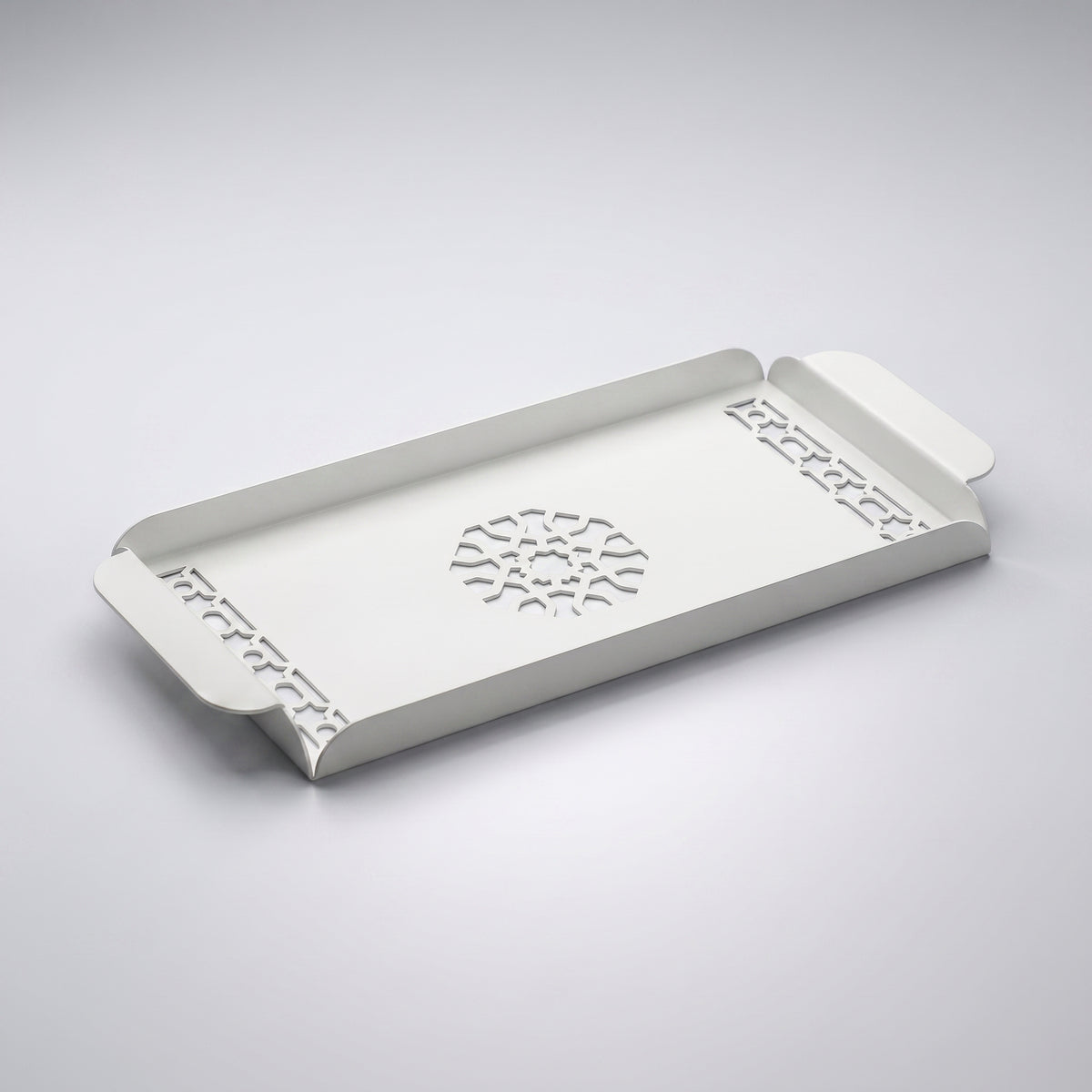 Modern Metal Decorative Tray | Laser Cut Serving & Desk Tray